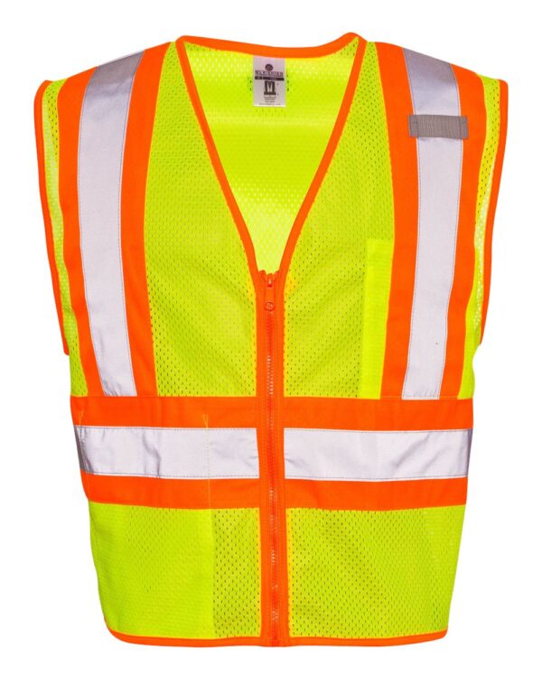 Front view of lime ML Kishigo Ultra-Cool Mesh Vest 1055-1056