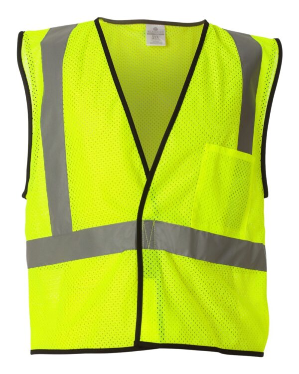 Font view of lime ML Kishigo Economy Mesh 1-Pocket Vest 1193-1194