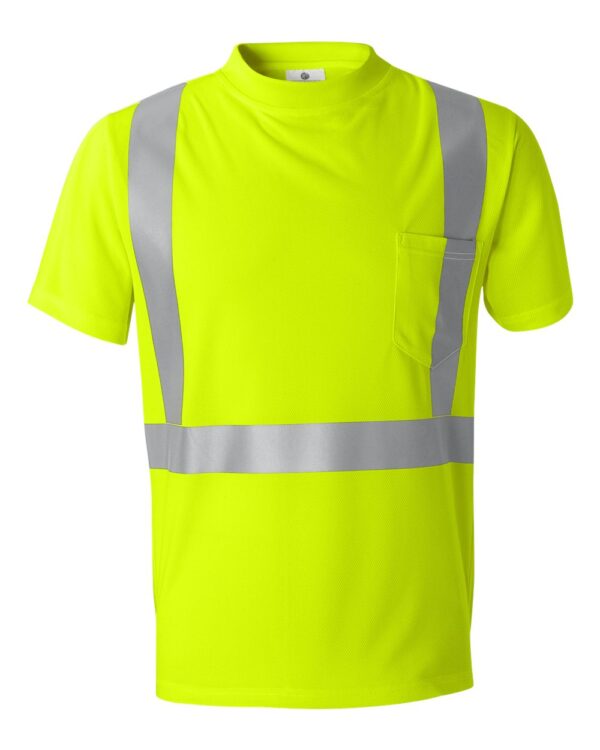 Front view of lime ML Kishigo High Performance Micro-Fiber T-Shirt 9110-9111