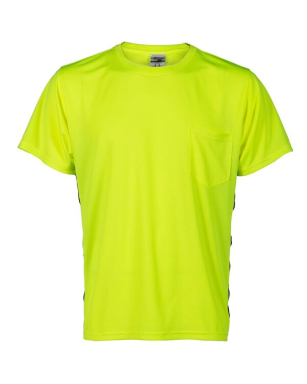 Front view of lime ML Kishigo Premium Black Series Hi-Viz T-Shirt 9200-9201